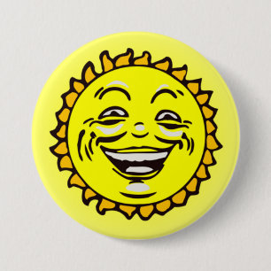 Niedlich Happy Lächeln Sun Button