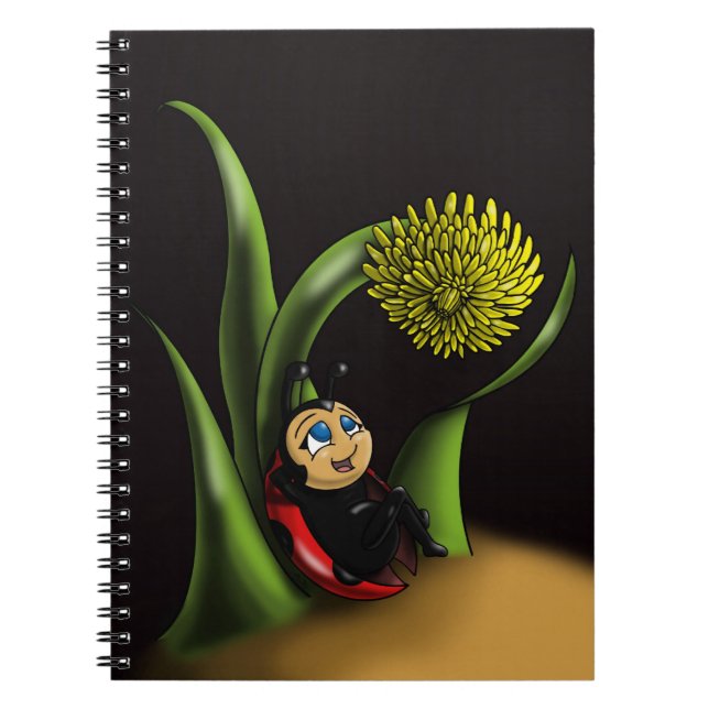Niedlich Happy Ladybug Notizblock (Vorderseite)