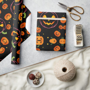 Niedlich Happy Little Pumpkins Lächeln Vibes Geschenkpapier