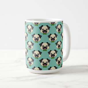 Niedlich Happy Mops Dog mit Papillon Kaffeetasse