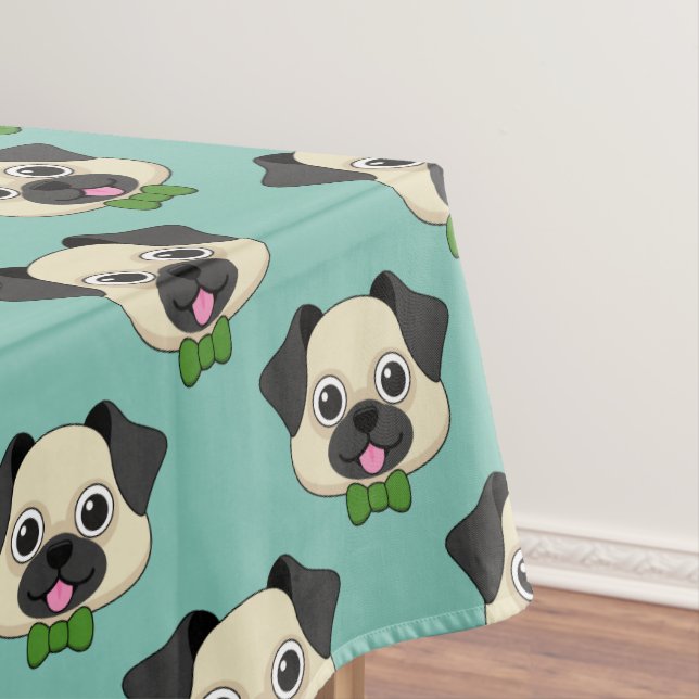 Niedlich Happy Mops Dog mit Papillon Tischdecke (Beispiel)