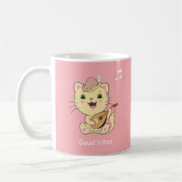 Niedlich Happy Musical Ginger Tabby Cat on Light P Kaffeetasse