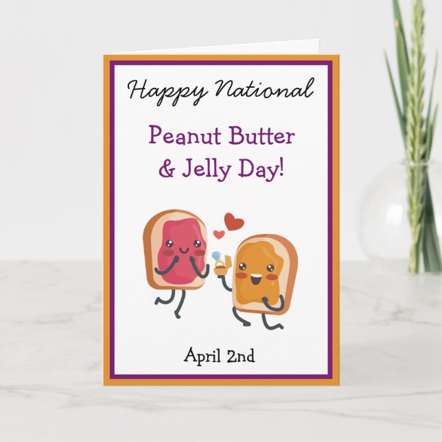 Niedlich Happy National Peanut Butter & Jelly Day  Karte (Vorderseite)