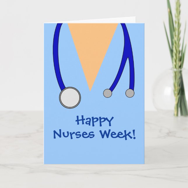 Niedlich Happy Nurses Week Scrubs und Stethoscope  Karte (Vorderseite)
