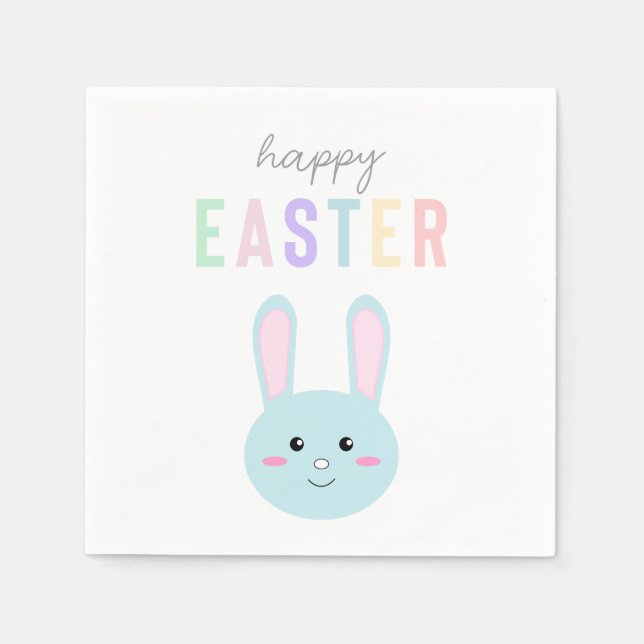 Niedlich Happy Oaster Blue Bunny Kawaii Sweet Serviette (Vorderseite)