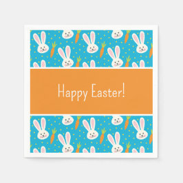 Niedlich Happy Oaster Bunny Pattern mit Text-Party Serviette