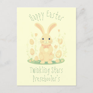 Niedlich Happy Oaster Bunny Rabbit Preschool Gelb Postkarte