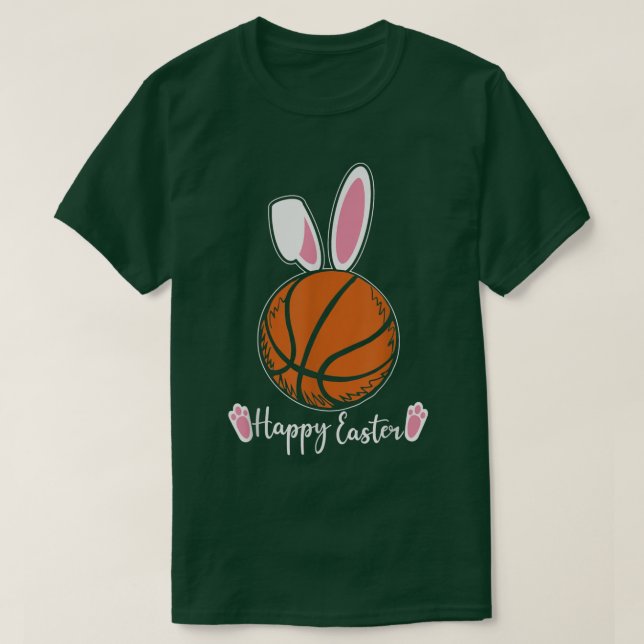 Niedlich Happy Oaster Design lustiger Basketball  T-Shirt (Design vorne)