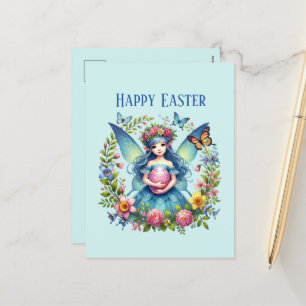 Niedlich Happy Oaster Fairy hinzufügen Feiertagspostkarte