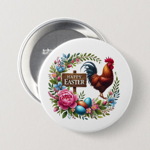 Niedlich Happy Oaster Hahn Button