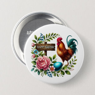 Niedlich Happy Oaster Hahn Button