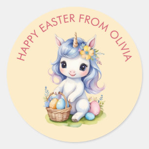 Niedlich Happy Oaster individuell anpassbare Einho Runder Aufkleber