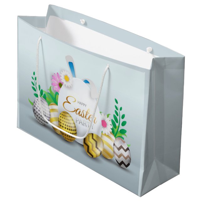 niedlich Happy Oaster Party Große Geschenktüte (Vorderseite Schrägansicht)