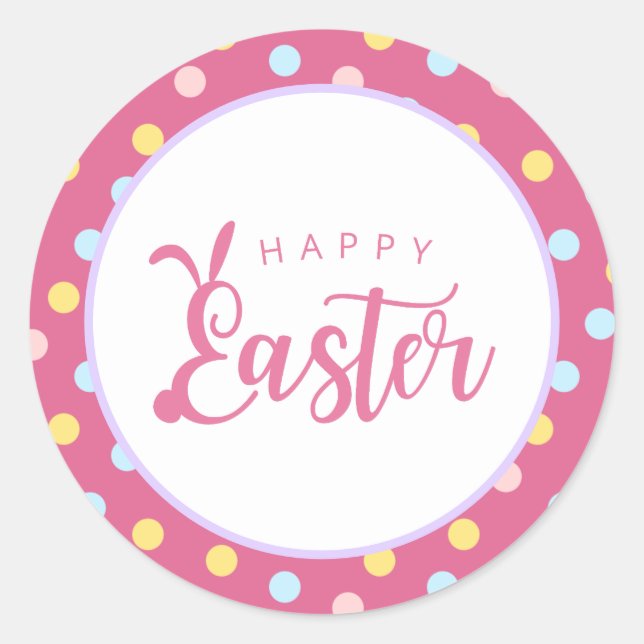 Niedlich Happy Oaster Runder Aufkleber (Vorderseite)
