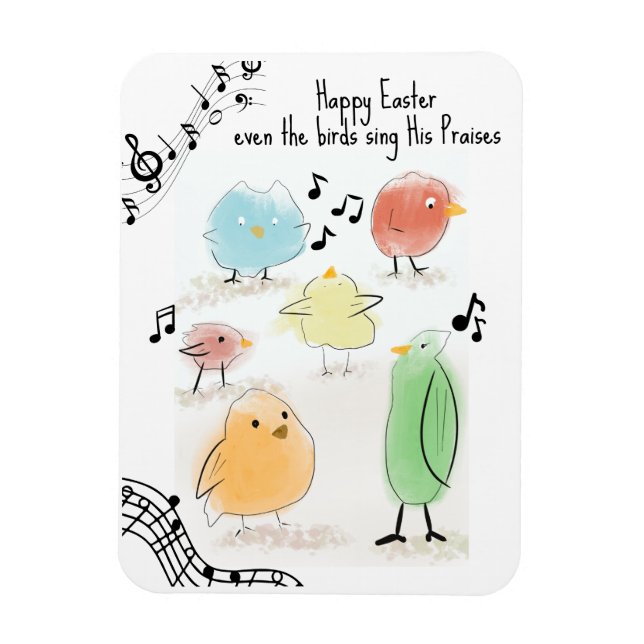 NIEDLICH Happy Oaster, sogar die Vögel singen Magnet (Vertikal)