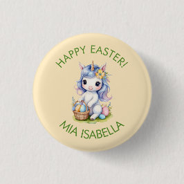 Niedlich Happy Oaster Unicorn Button