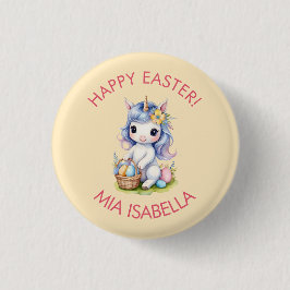 Niedlich Happy Oaster Unicorn Button