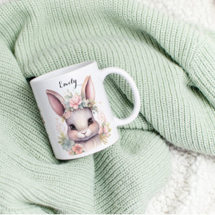 Niedlich Happy Oaster Watercolor Bunny Zweifarbige Tasse