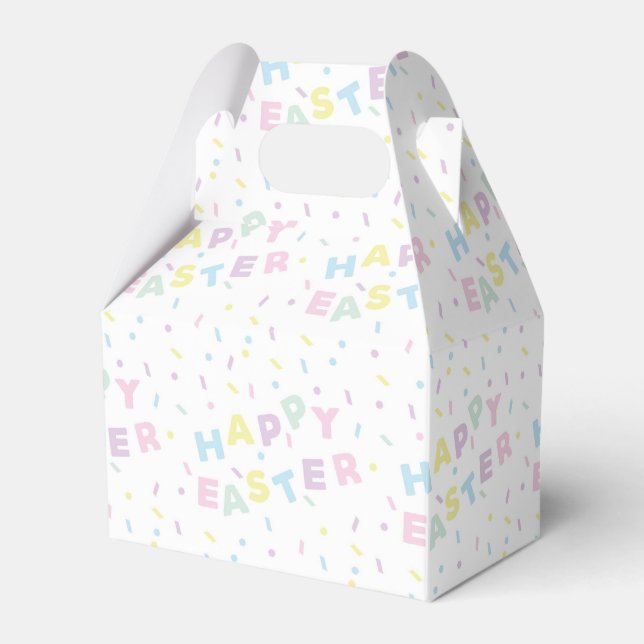 Niedlich Happy Oaster Word Confetti Muster Geschenkschachtel (Vorderseite)