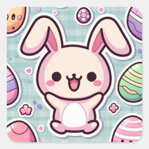 Niedlich Happy Osterkleber! Happy Bunny Stickers
