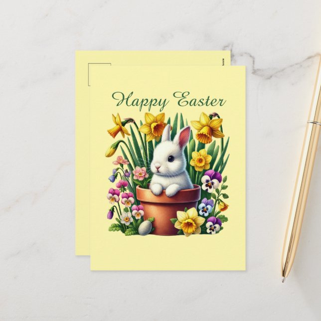 Niedlich Happy Ostersonne Feiertagspostkarte (Vorderseite/Rückseite Beispiel)