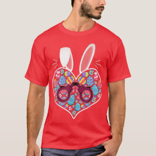 Niedlich Happy Ostertag Herz Bunny Police Eggs Hun T-Shirt