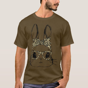 Niedlich Happy Ostertag Leopard Print Bunny Face G T-Shirt