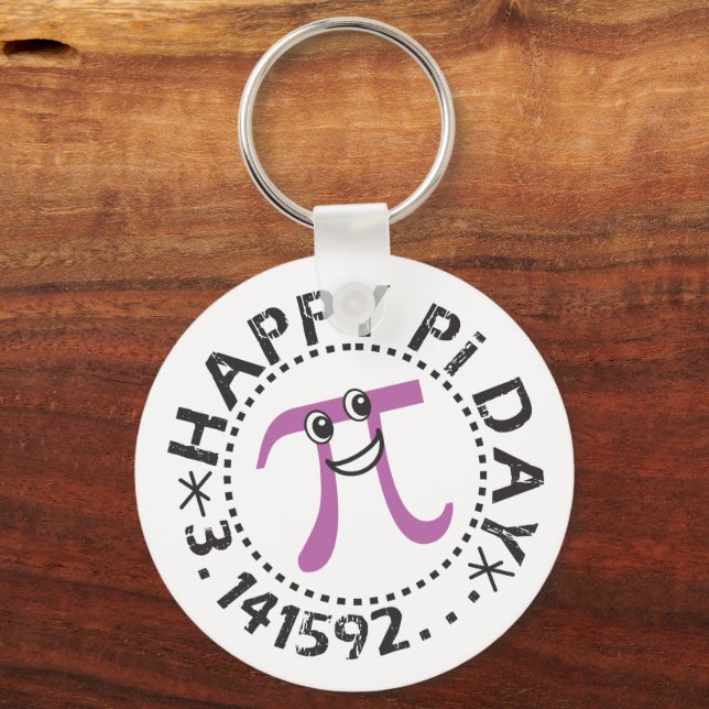 Niedlich Happy Pi Day Funny Lila Pi Symbol Schlüss Schlüsselanhänger (Vorderseite)