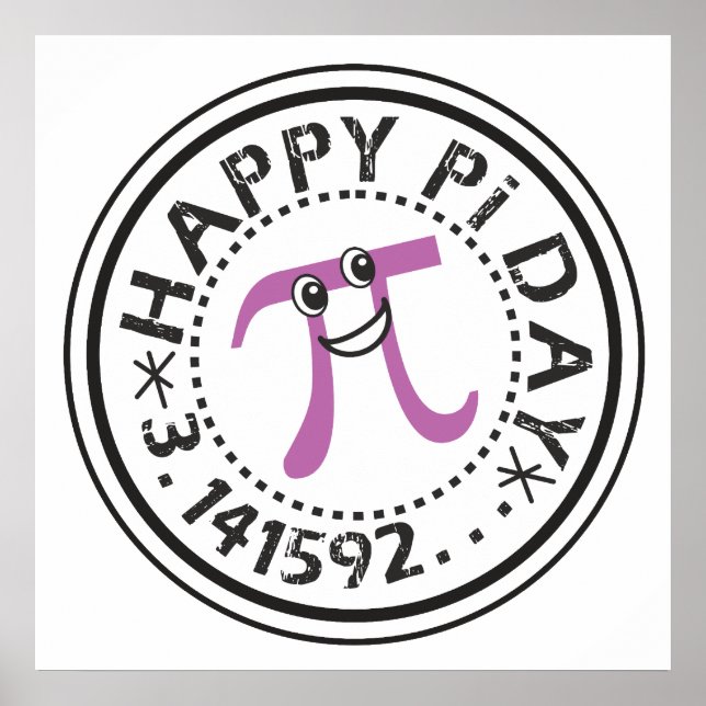 Niedlich Happy Pi Day © - Funny Pi Poster (Vorne)