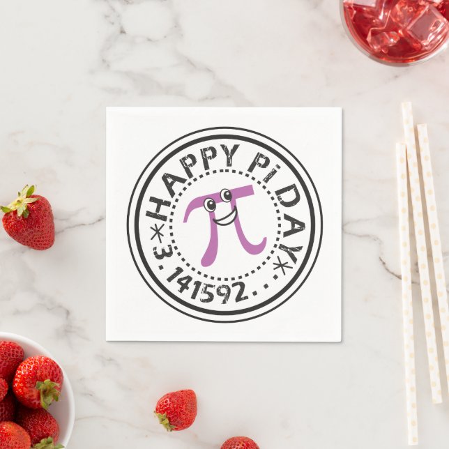 Niedlich Happy Pi Day Paper Napkins Serviette (Beispiel)