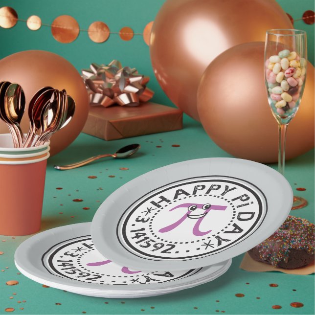 Niedlich Happy Pi Day Paper Plate Pappteller (Multi)