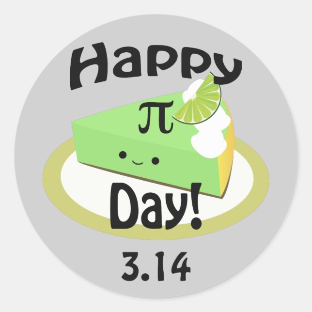 Niedlich Happy Pi Day Runder Aufkleber (Vorderseite)