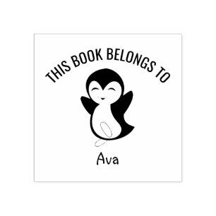Niedlich Happy Pinguin Dieses Buch gehört zu benen Gummistempel