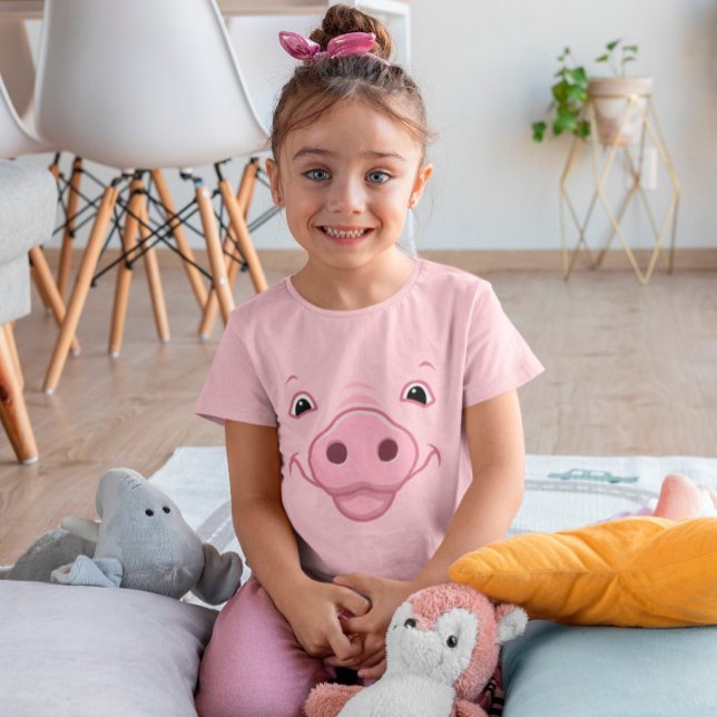 Niedlich Happy Pink Pig Face T-Shirt (Von Creator hochgeladen)