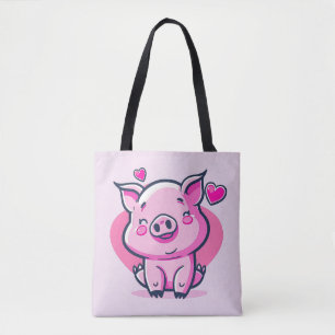 Niedlich Happy Pink Pig Herz Valentine Inspiriert 
