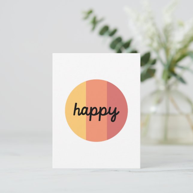 Niedlich Happy Postcard Postkarte (Stehend Vorderseite)