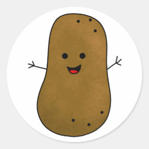 Niedlich Happy Potato Runder Aufkleber