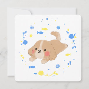 Niedlich Happy Puppy Illustration Karte