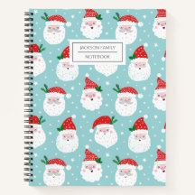 Niedlich Happy Santa Kopf auf Minze-Notebook