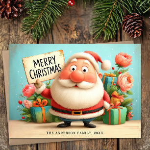 Niedlich Happy Santa Merry Feiertagskarte