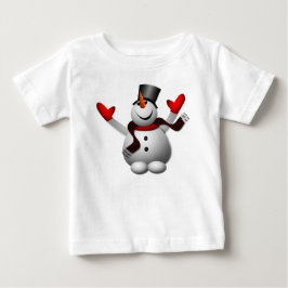 Niedlich Happy Snowman Baby T-shirt