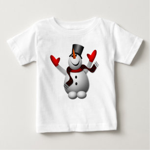 Niedlich Happy Snowman Baby T-shirt
