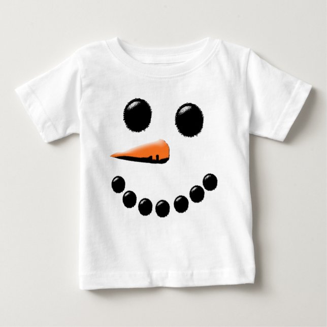 Niedlich Happy Snowman Face Festivals Weihnachten  Baby T-shirt (Vorderseite)