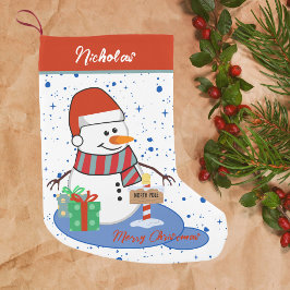 Niedlich Happy Snowman Northpole Kleiner Weihnachtsstrumpf