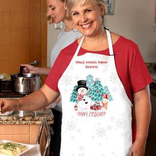 Niedlich Happy Snowman Weihnachten Granny Backen Schürze