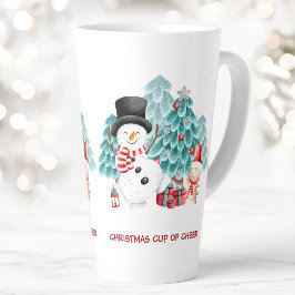 Niedlich Happy Snowman Weihnachtsname Grosser Milchtasse