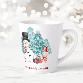 Niedlich Happy Snowman Weihnachtsname Kleine Latte Milchtasse
