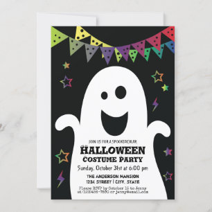 Niedlich Happy Spooky Ghost Halloween Kostüm Party Einladung