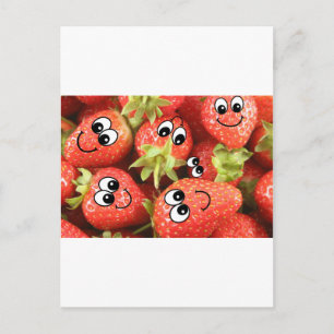 Niedlich Happy Strawberries Postkarte