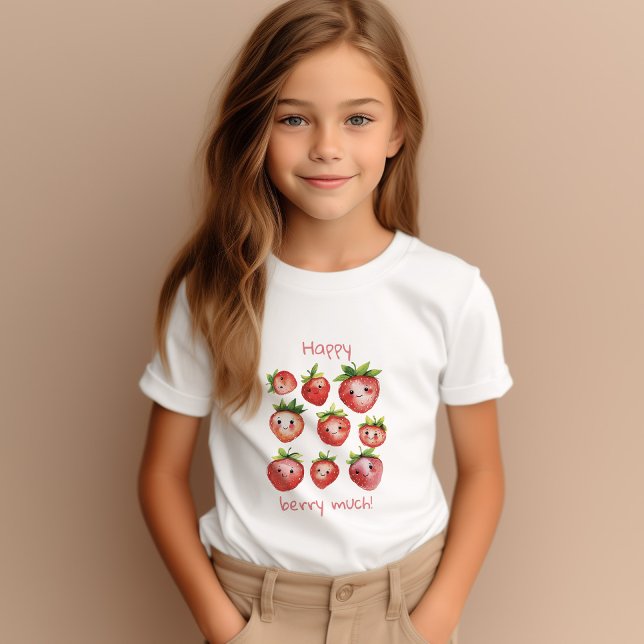 Niedlich Happy Strawberry T-Shirt (Von Creator hochgeladen)